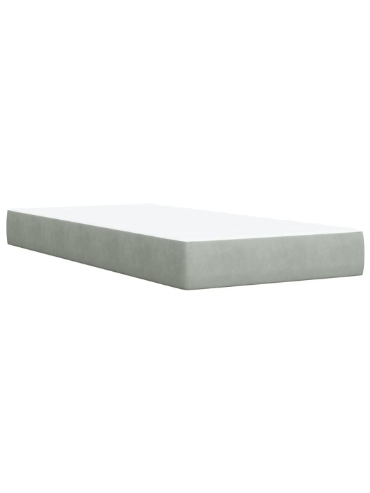 Box spring postel s matrací světle šedá 90x200 cm samet