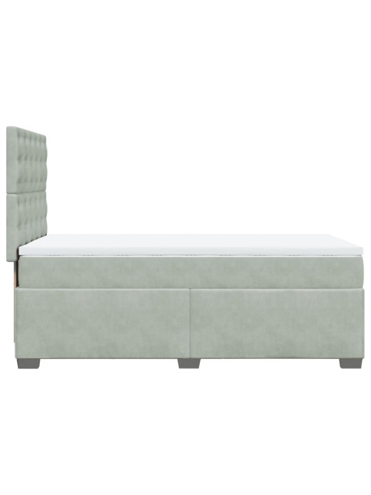 Box spring postel s matrací světle šedá 90x200 cm samet