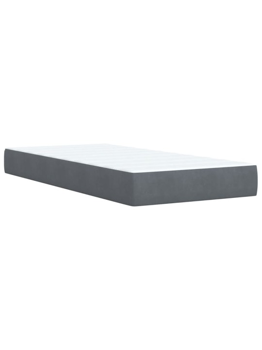 Box spring postel s matrací tmavě šedá 90x200 cm samet