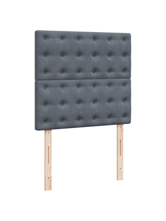 Box spring postel s matrací tmavě šedá 90x200 cm samet