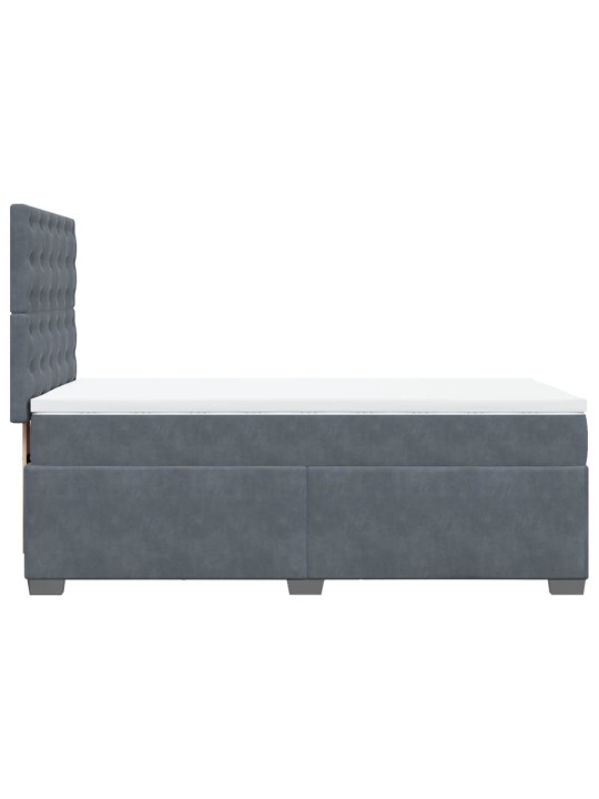 Box spring postel s matrací tmavě šedá 90x200 cm samet