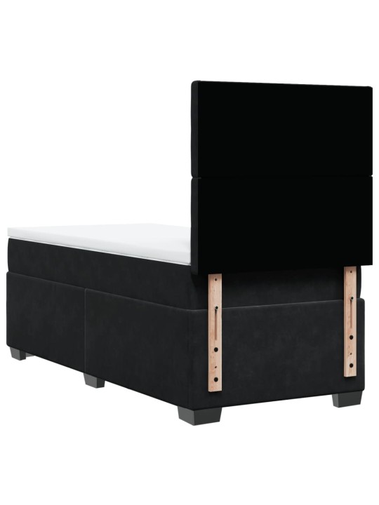 Box spring postel s matrací černá 90x200 cm samet