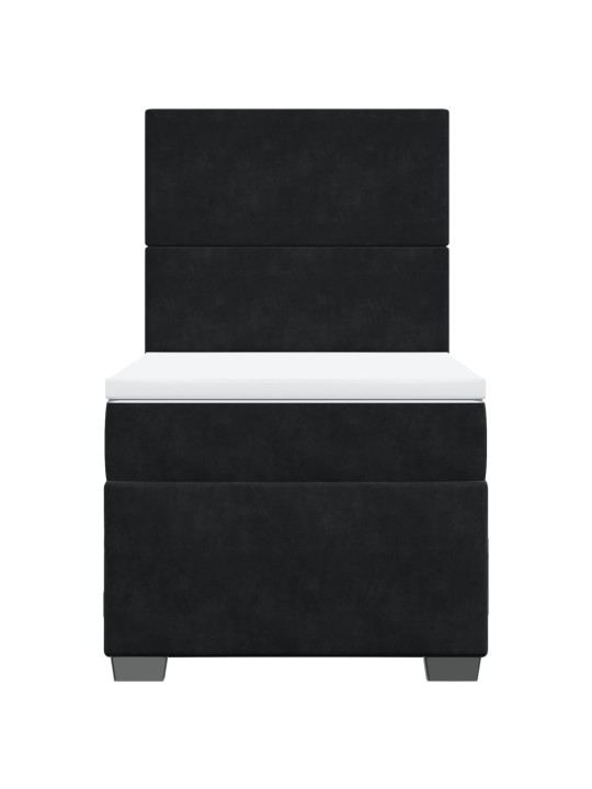 Box spring postel s matrací černá 100x200 cm samet