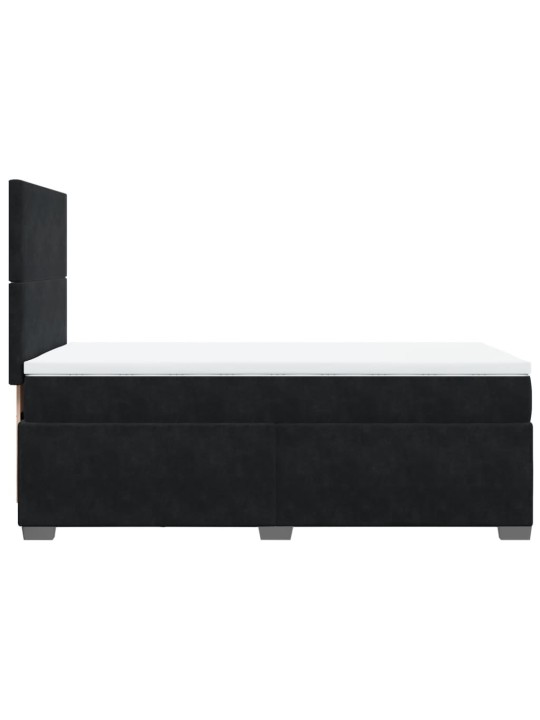 Box spring postel s matrací černá 100x200 cm samet