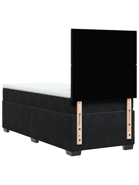 Box spring postel s matrací černá 100x200 cm samet