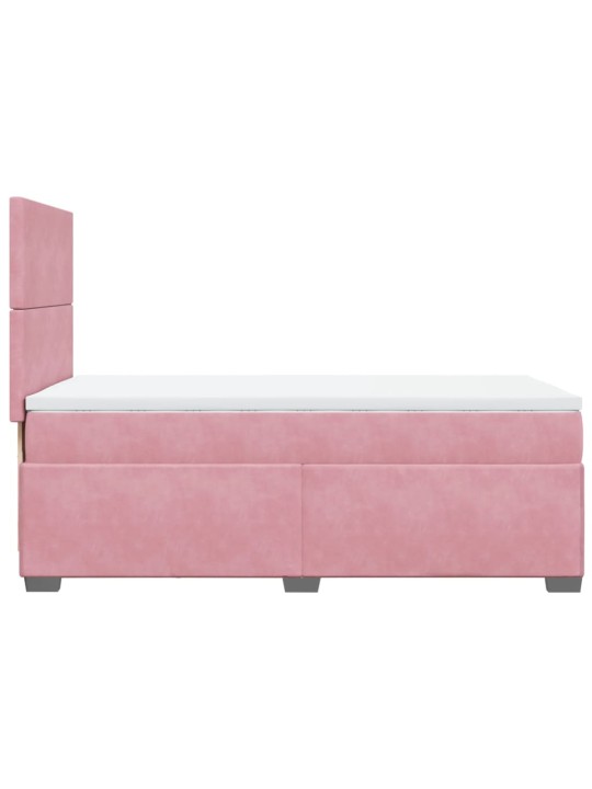 Box spring postel s matrací růžová 100x200 cm samet
