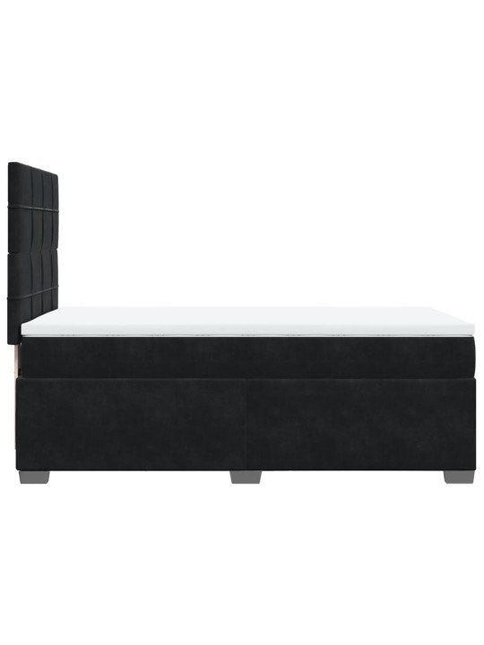 Box spring postel s matrací černá 100x200 cm samet