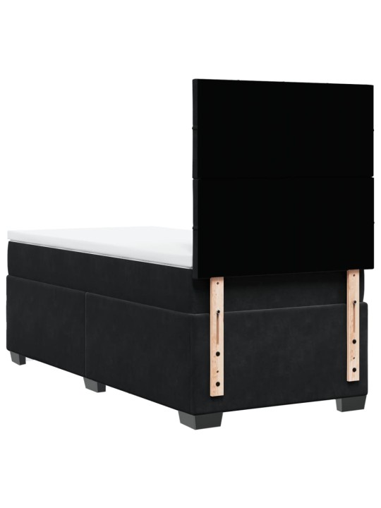Box spring postel s matrací černá 100x200 cm samet