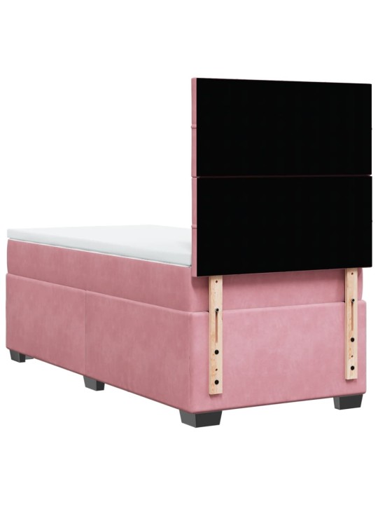 Box spring postel s matrací růžová 100x200 cm samet