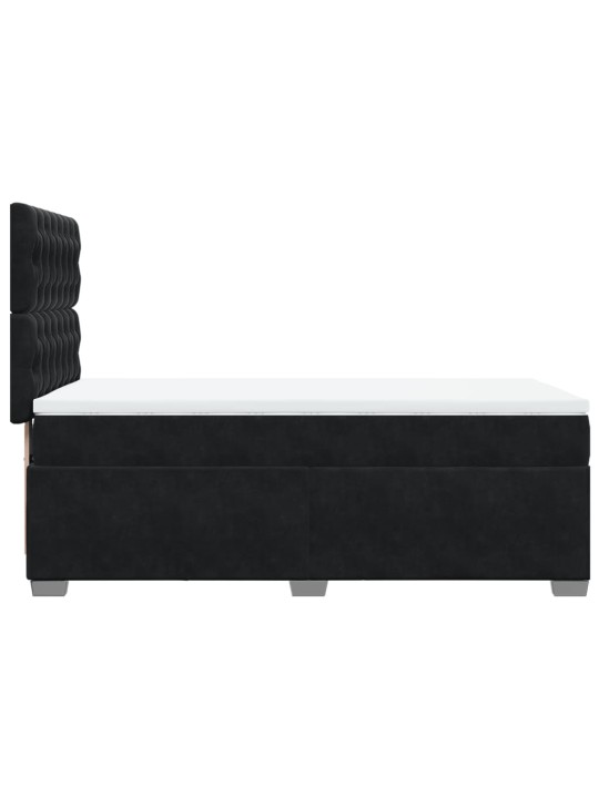 Box spring postel s matrací černá 100x200 cm samet