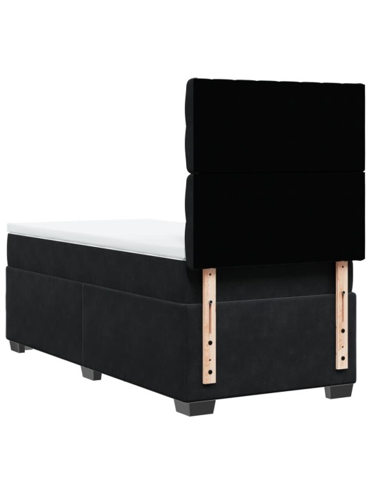 Box spring postel s matrací černá 100x200 cm samet