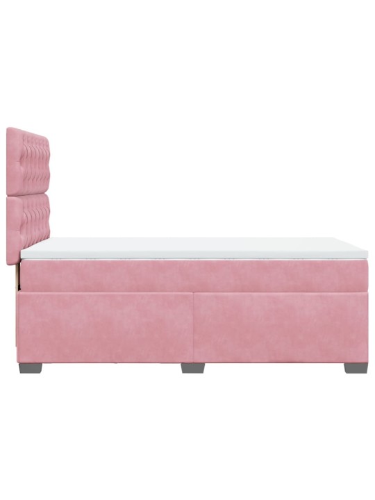 Box spring postel s matrací růžová 100x200 cm samet