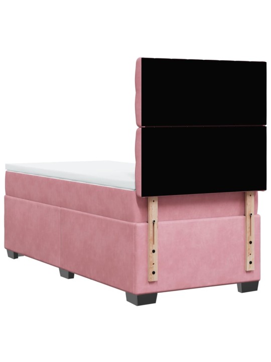 Box spring postel s matrací růžová 100x200 cm samet