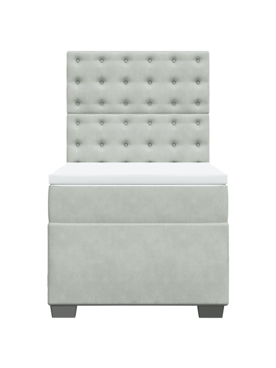 Box spring postel s matrací světle šedá 100x200 cm samet