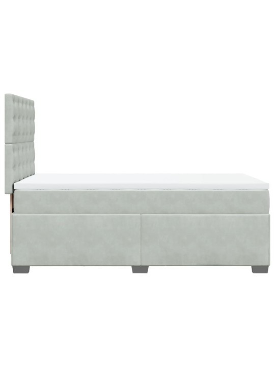 Box spring postel s matrací světle šedá 100x200 cm samet