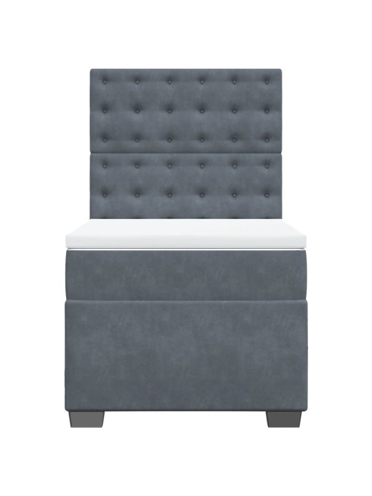 Box spring postel s matrací tmavě šedá 100x200 cm samet