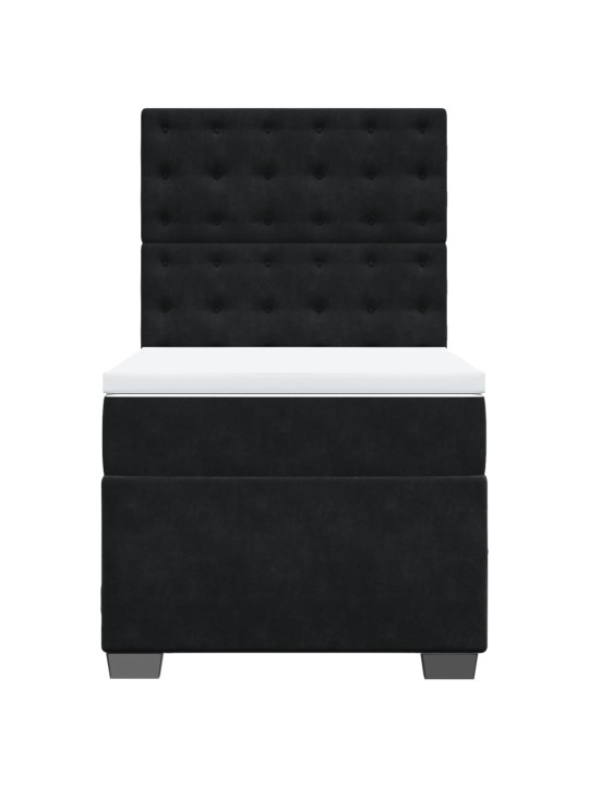 Box spring postel s matrací černá 100x200 cm samet