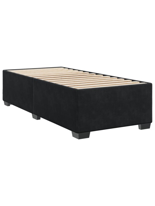 Box spring postel s matrací černá 100x200 cm samet