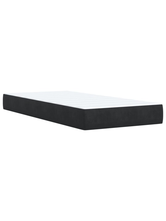 Box spring postel s matrací černá 100x200 cm samet