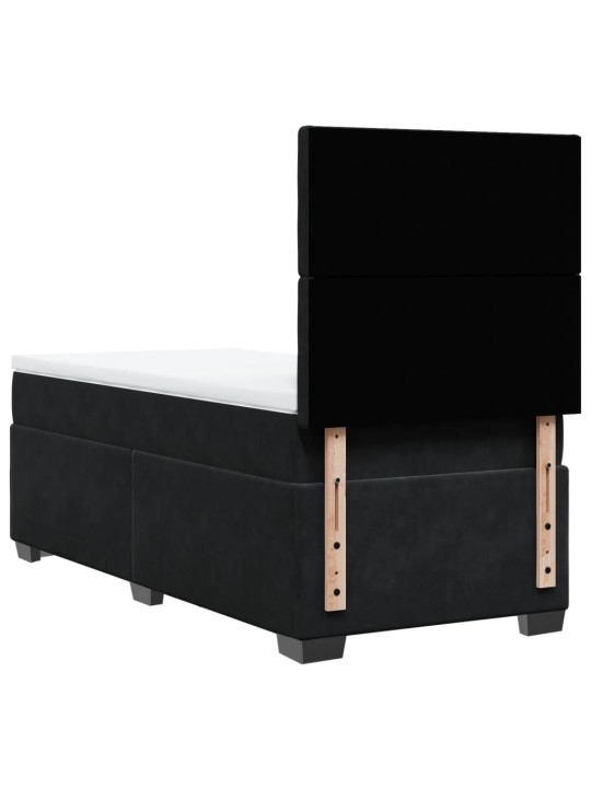 Box spring postel s matrací černá 100x200 cm samet