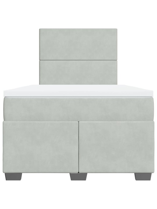 Box spring postel s matrací světle šedá 120x190 cm samet