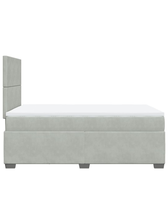 Box spring postel s matrací světle šedá 120x190 cm samet