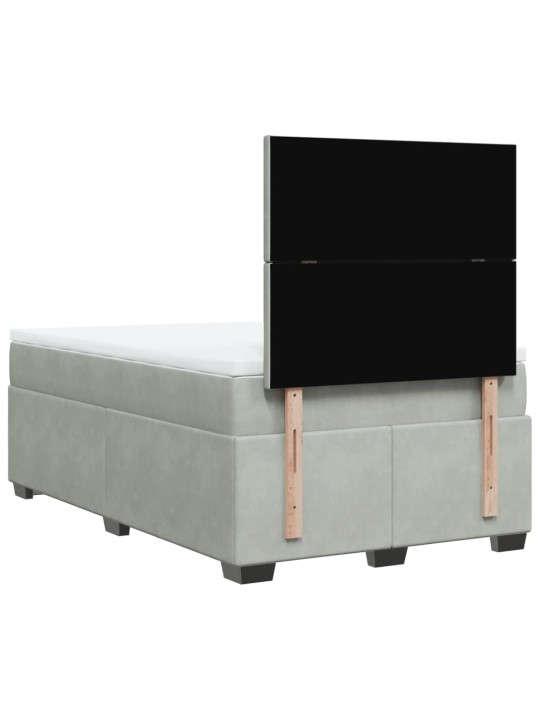 Box spring postel s matrací světle šedá 120x190 cm samet
