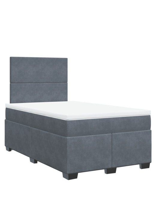 Box spring postel s matrací tmavě šedý 120x190 cm samet