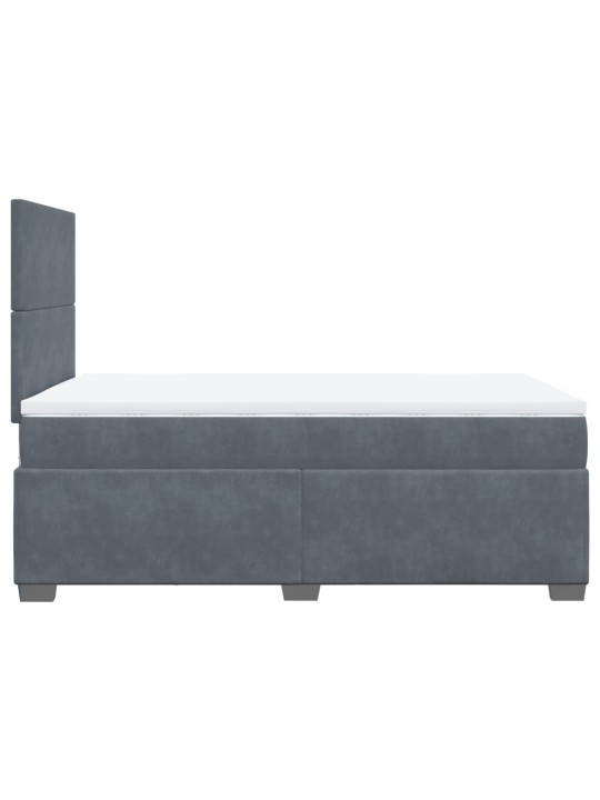 Box spring postel s matrací tmavě šedý 120x190 cm samet