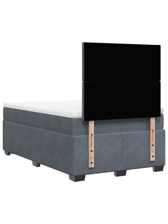 Box spring postel s matrací tmavě šedý 120x190 cm samet