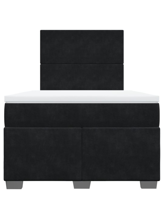 Box spring postel s matrací černá 120 x 190 cm samet