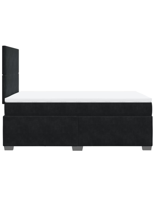 Box spring postel s matrací černá 120 x 190 cm samet