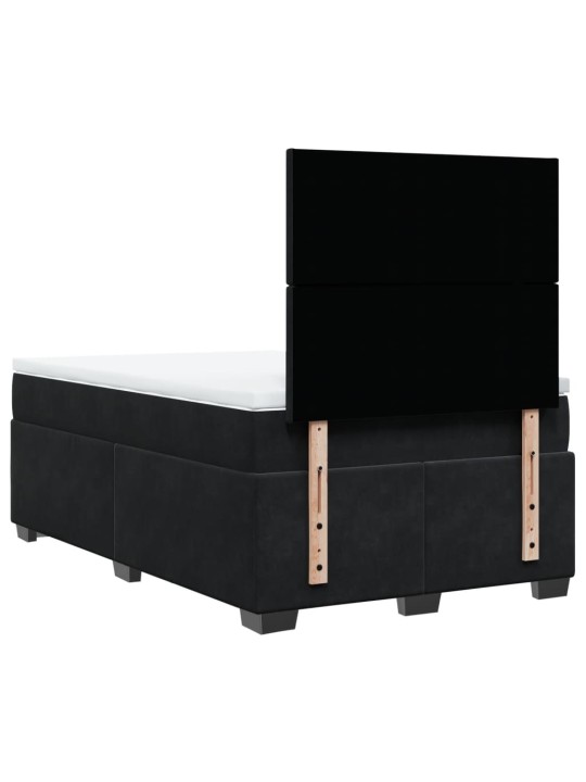 Box spring postel s matrací černá 120 x 190 cm samet