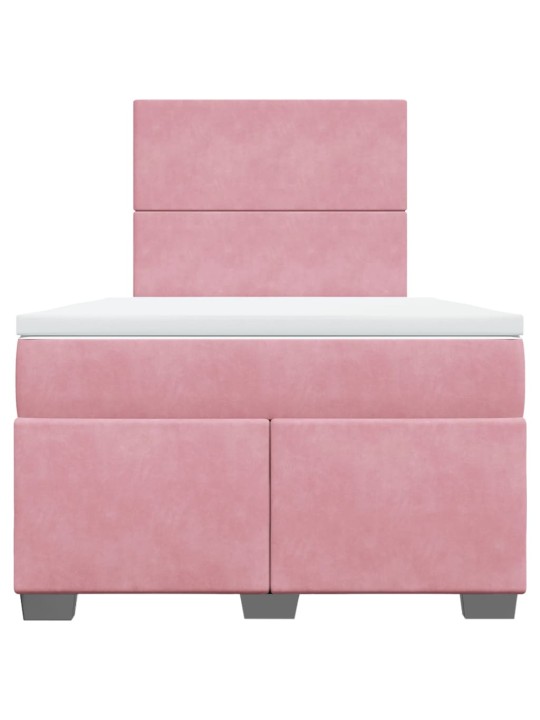 Box spring postel s matrací růžová 120x190 cm samet