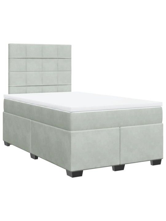 Box spring postel s matrací světle šedá 120x190 cm samet