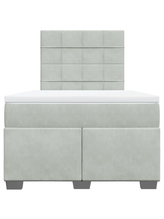 Box spring postel s matrací světle šedá 120x190 cm samet