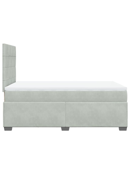 Box spring postel s matrací světle šedá 120x190 cm samet