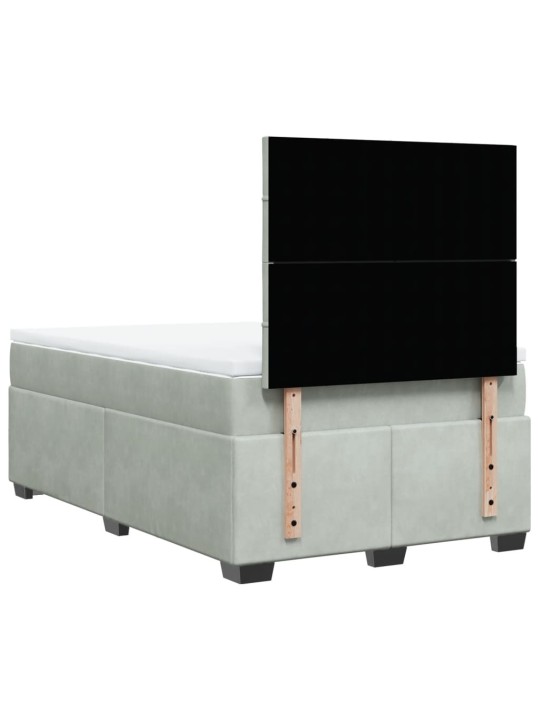 Box spring postel s matrací světle šedá 120x190 cm samet