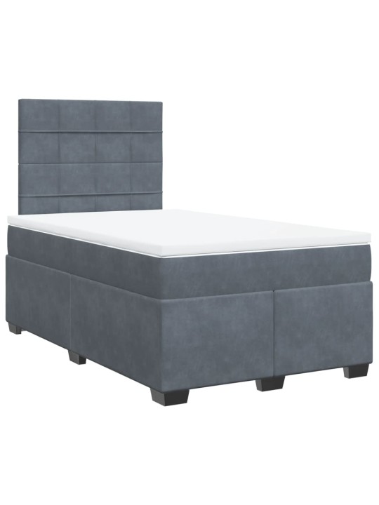 Box spring postel s matrací tmavě šedý 120x190 cm samet