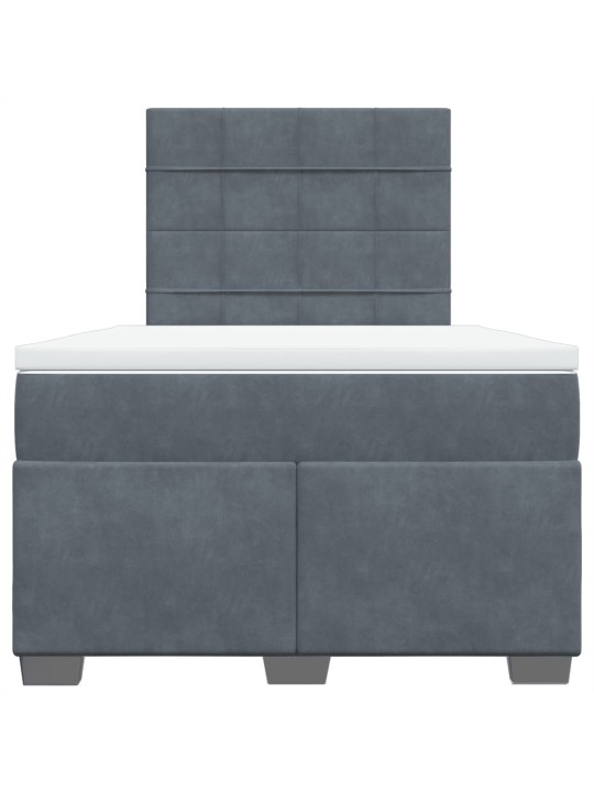 Box spring postel s matrací tmavě šedý 120x190 cm samet