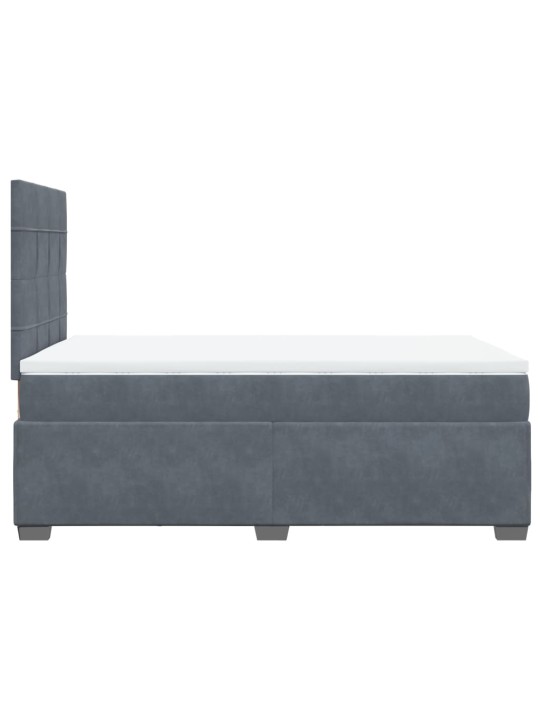 Box spring postel s matrací tmavě šedý 120x190 cm samet