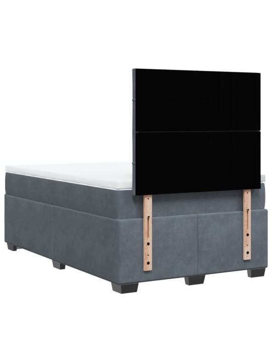 Box spring postel s matrací tmavě šedý 120x190 cm samet