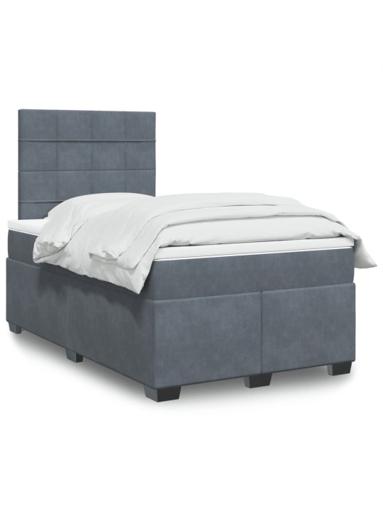 Box spring postel s matrací tmavě šedý 120x190 cm samet