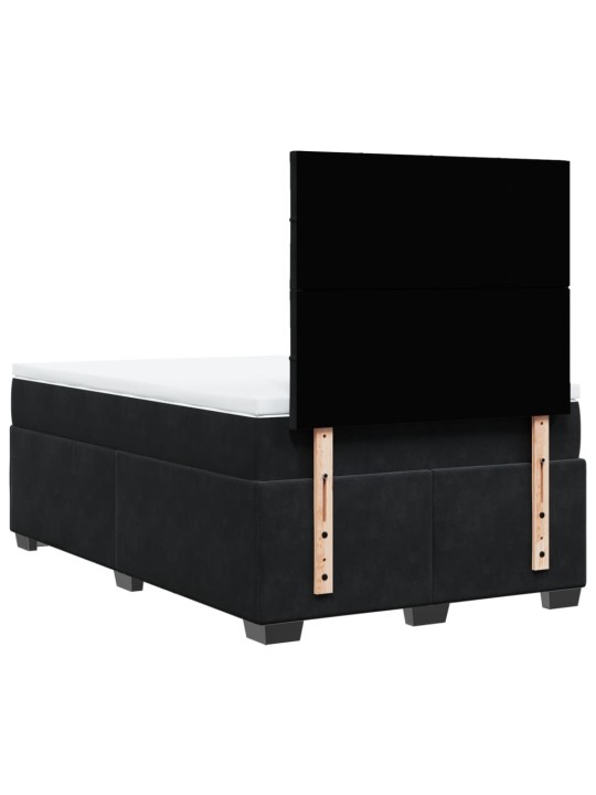 Box spring postel s matrací černá 120 x 190 cm samet
