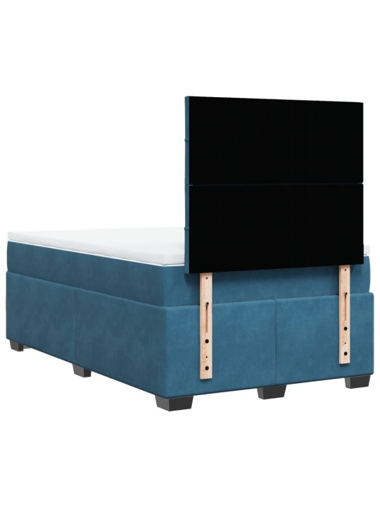 Box spring postel s matrací modrá 120 x 190 cm samet