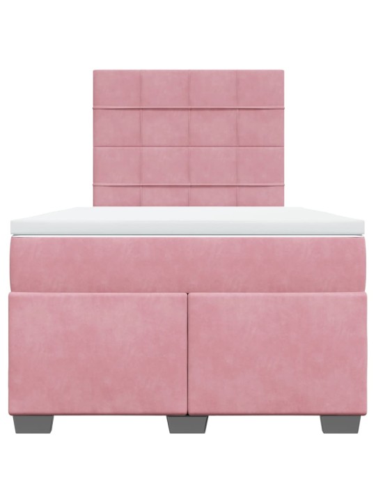 Box spring postel s matrací růžová 120x190 cm samet