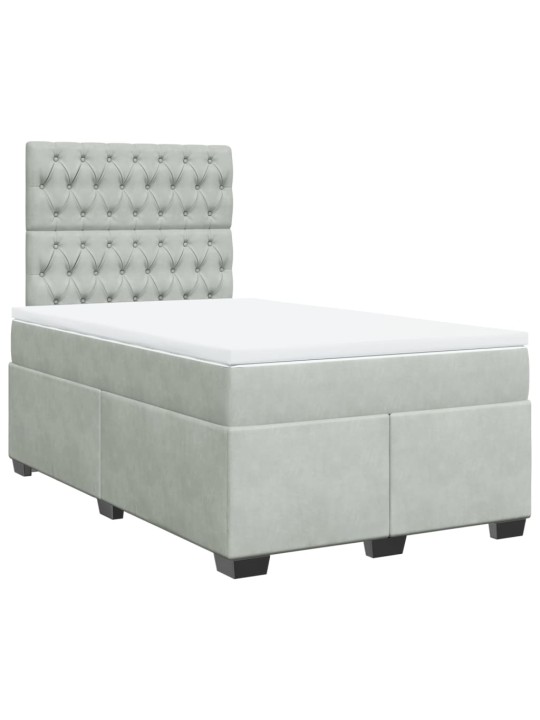 Box spring postel s matrací světle šedá 120x190 cm samet