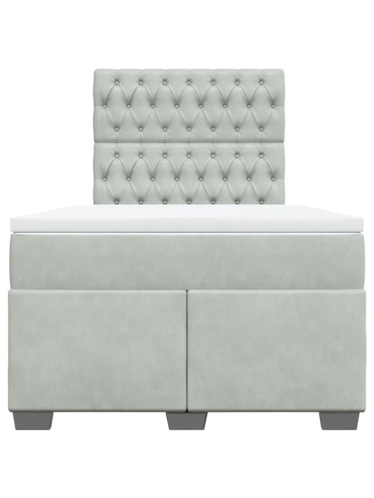 Box spring postel s matrací světle šedá 120x190 cm samet