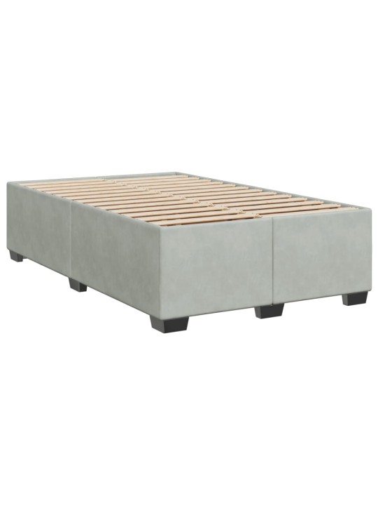 Box spring postel s matrací světle šedá 120x190 cm samet