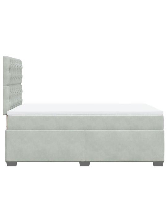 Box spring postel s matrací světle šedá 120x190 cm samet
